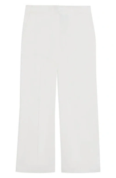 Theory Clean Terena Crop Wide Leg Linen Blend Pants In Neutral
