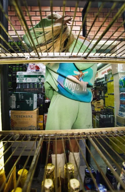 Boys Lie Burst Your Bubble Francis Cotton Graphic Sweat Shorts In Green