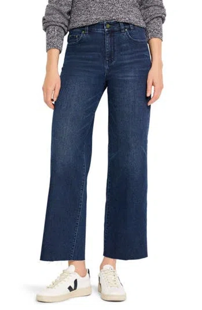 Nic + Zoe Nic+zoe Raw Hem Ankle Wide Leg Jeans In Blue