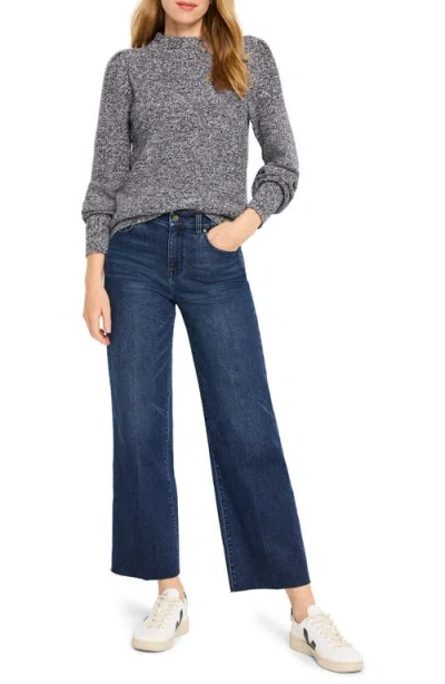 Nic + Zoe Nic+zoe Raw Hem Ankle Wide Leg Jeans In Blue