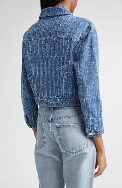 L'agence Koda Cropped Denim Jacket In Blue
