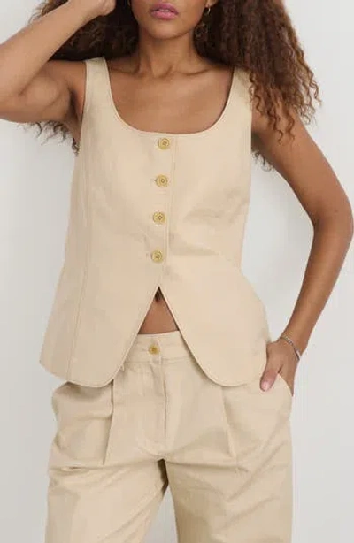 Alex Mill Soho Scoop Vest In Linen Cotton In Tan