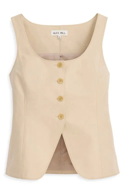 Alex Mill Soho Scoop Vest In Linen Cotton In Tan