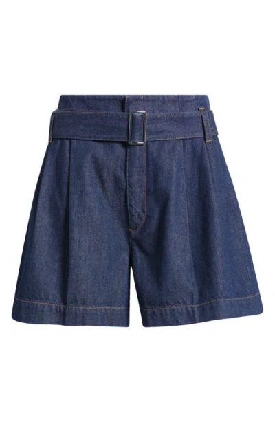 Frame The Paperbag Belted Denim Shorts In Rinse