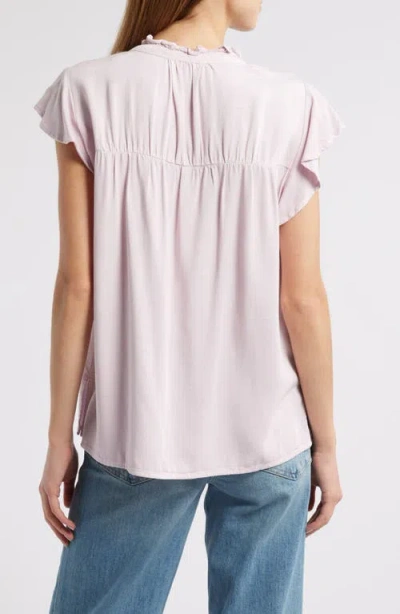 Rails Ruthie Flutter Sleeve Denim Button-up Shirt In Pink