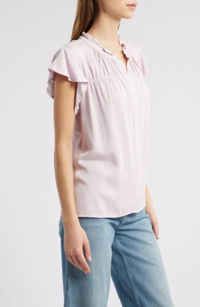 Rails Ruthie Flutter Sleeve Denim Button-up Shirt In Pink