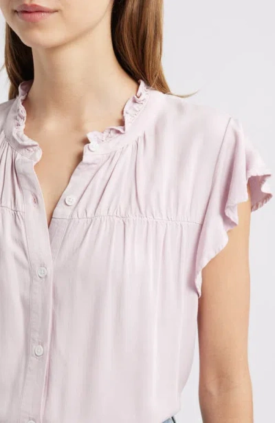 Rails Ruthie Flutter Sleeve Denim Button-up Shirt In Pink