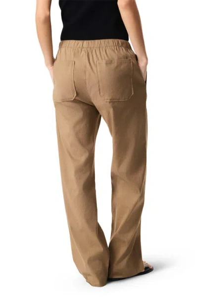 Rag & Bone Tan Logan Linen-blend Beach Lounge Pants In Brown