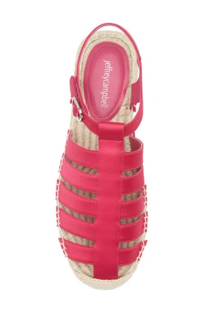 Jeffrey Campbell Tan Lines Espadrille Fisherman Sandal In Pink