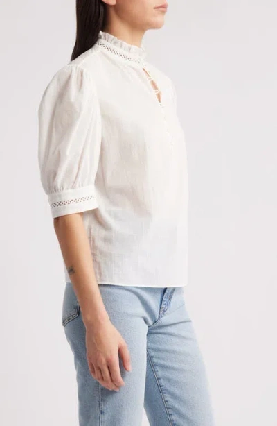 Frame The Ruffle Collar Top In White