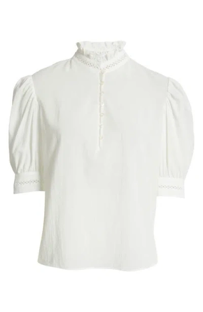 Frame The Ruffle Collar Top In White