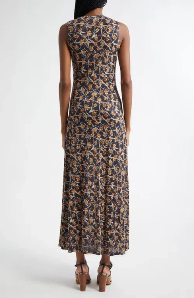 Ulla Johnson Elise Floral Print Ruffle Sleeveless Maxi Dress In Multi