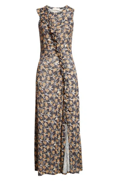 Ulla Johnson Elise Floral Print Ruffle Sleeveless Maxi Dress In Multi