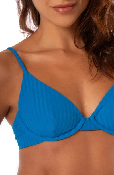 Maaji Ocean Blue Dainty Reversible Underwire Bikini Top In Blue