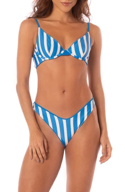 Maaji Ocean Blue Dainty Reversible Underwire Bikini Top In Blue