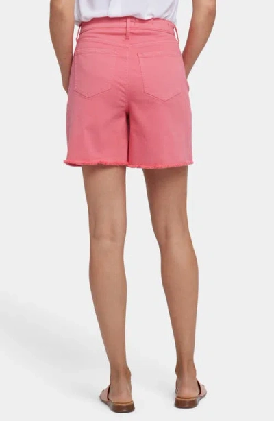 Nydj Berkyn Relaxed High Rise Jean Shorts In Optic White In Pink
