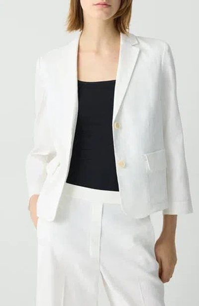 Theory Shrunken Blazer In Good Linen In White