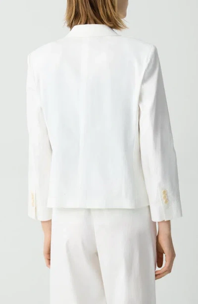 Theory Shrunken Blazer In Good Linen In White