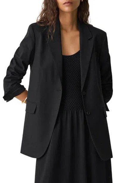 Theory Relaxed Blazer In Good Linen In Black