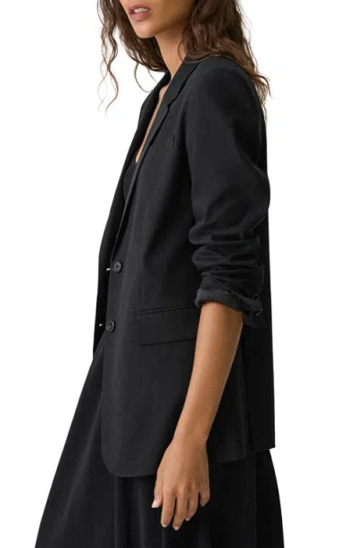 Theory Relaxed Blazer In Good Linen In Black