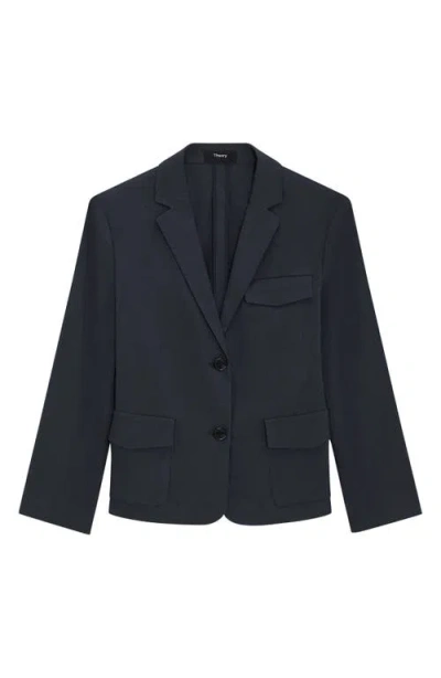 Theory Shrunken Blazer In Good Linen In Concord