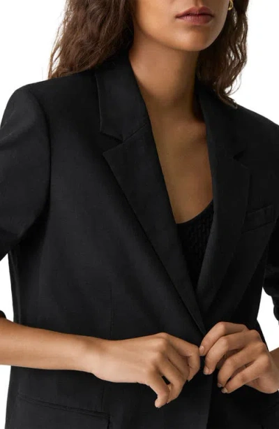 Theory Relaxed Blazer In Good Linen In Black