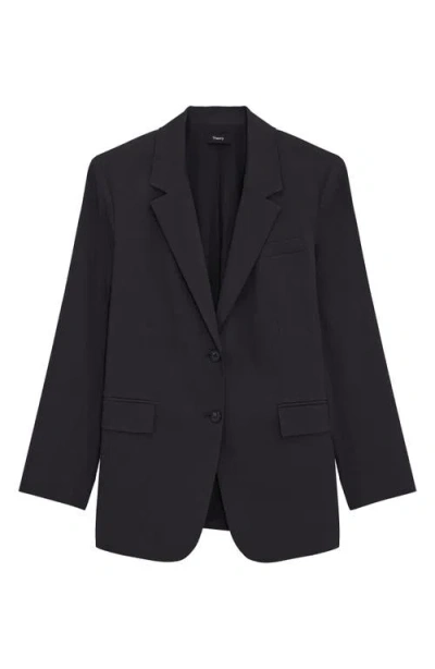 Theory Relaxed Blazer In Good Linen In Black