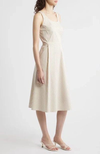 Wyeth Striped Sleeveless Sundress With Pockets In Neutral