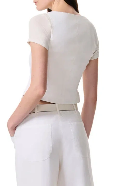 Rag & Bone Mariana Square Neck Linen Blend Vest In White