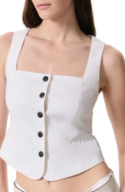 Rag & Bone Mariana Square Neck Linen Blend Vest In White