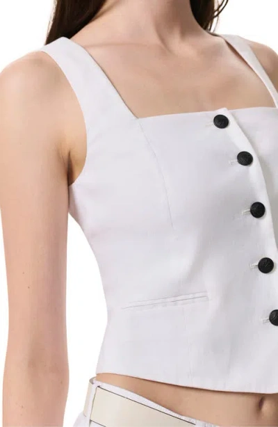 Rag & Bone Mariana Square Neck Linen Blend Vest In White