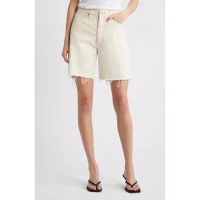 Frame The Timeless Cutoff Denim Shorts In Neutral