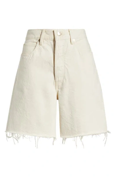 Frame The Timeless Cutoff Denim Shorts In Neutral