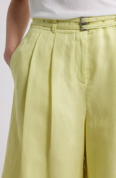 Hugo Boss Boss Tilena Pleated Belted Shorts In Green