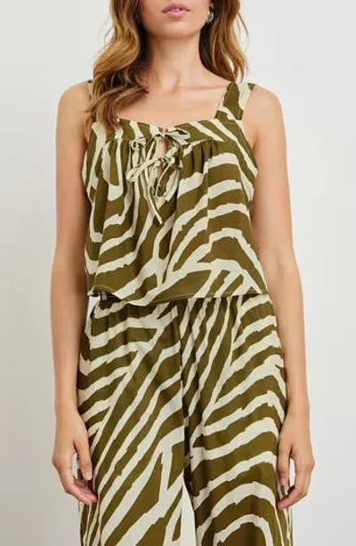 Rails Blythe Zebra Stripe Cotton Crop Tank In Green