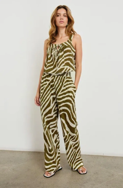 Rails Blythe Zebra Stripe Cotton Crop Tank In Green