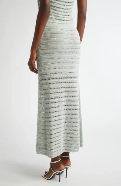 A.l.c . Lana Open Stitch Cotton Blend Maxi Skirt In Blue