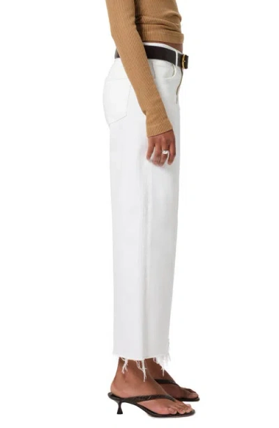 Citizen Of Humanity Citizens Of Humanity Lyra Raw Hem High Waist Crop Wide Leg Jeans In Soft White