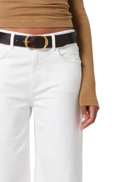 Citizen Of Humanity Citizens Of Humanity Lyra Raw Hem High Waist Crop Wide Leg Jeans In Soft White
