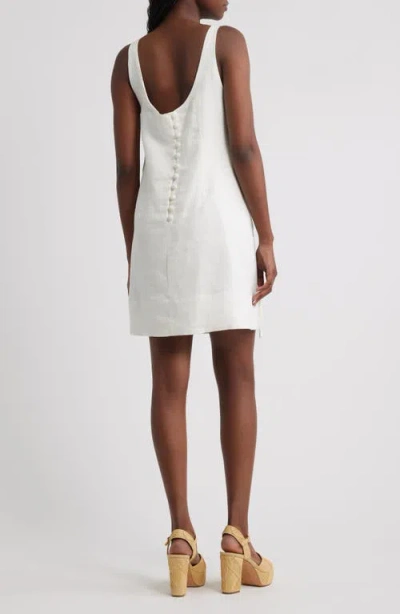 Farm Rio Off-white Sleeveless Euroflax Premium Linen Mini Dress