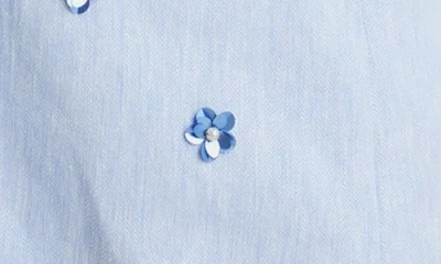 Cinq À Sept Linen Suiting Pearl Ditsy Kylie Blazer In Blue Hydrangea In Blue
