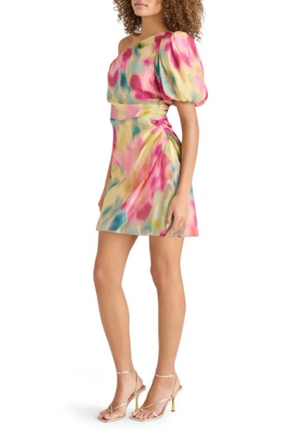 Steve Madden Angel One-shoulder Minidress In Yellow