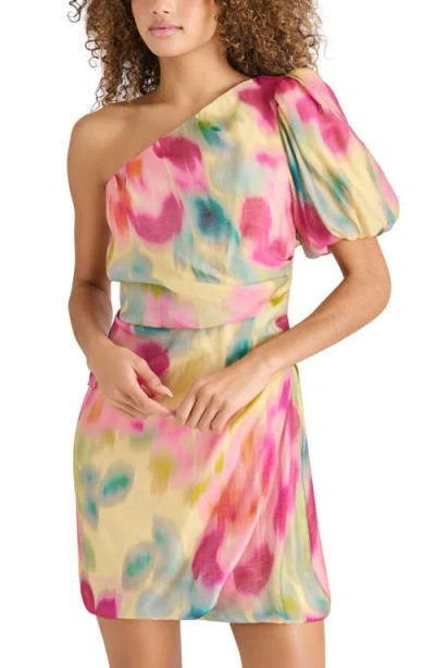 Steve Madden Angel One-shoulder Minidress In Yellow