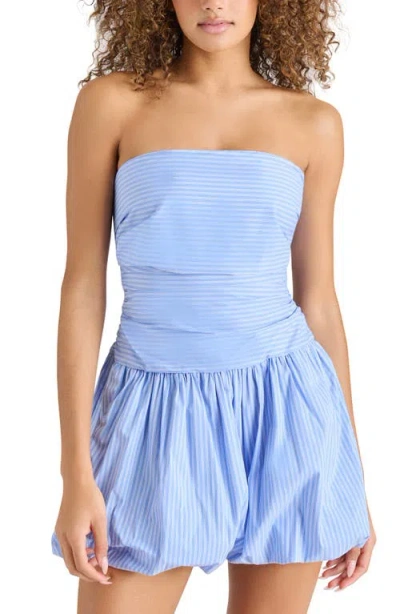 Steve Madden Gigi Bubble Hem Poplin Mini Dress In Blue