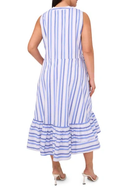 Halogen ® Tie Front Stripe Cotton Blend Midi Sundress In White