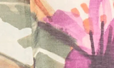 Maggy London Floral Midi Dress In Ivory/berry