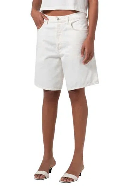 Agolde Indra Denim Shorts In White