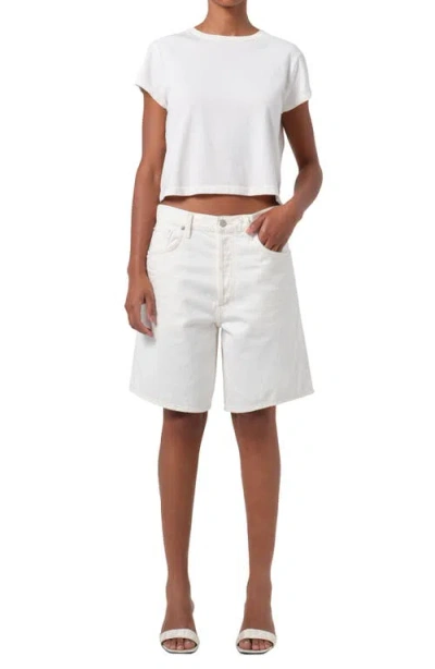 Agolde Indra Denim Shorts In White