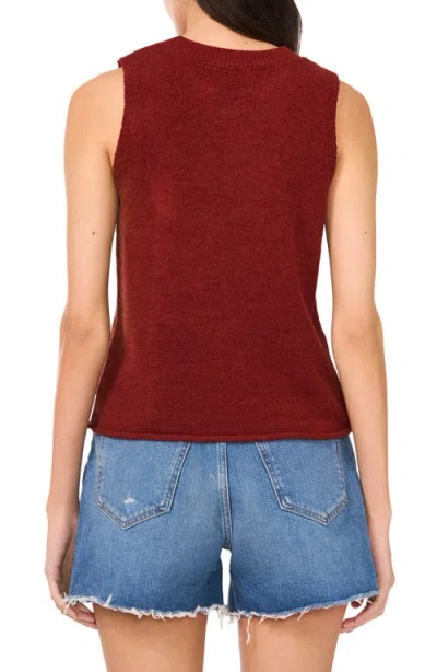 Vince Camuto Crewneck Sweater Tank In Brown