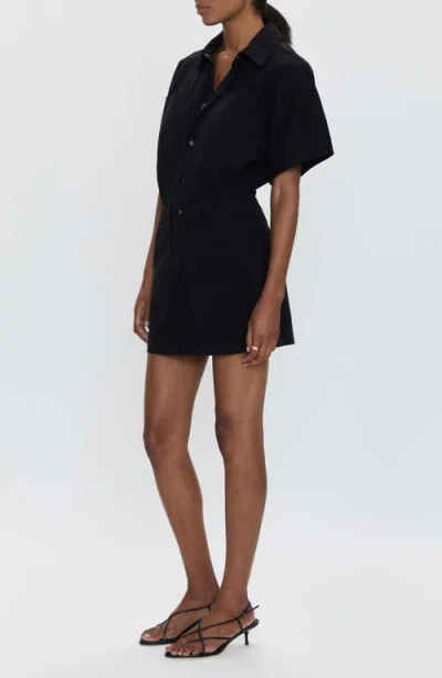Pistola Parker Short Sleeve Romper In Fade To Black In Multi